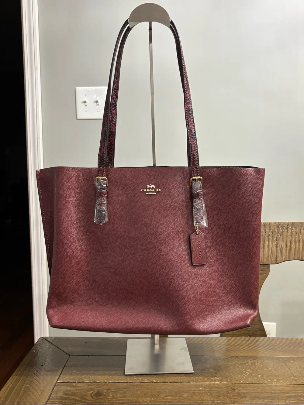 Coach Mollie Tote in Wine Red